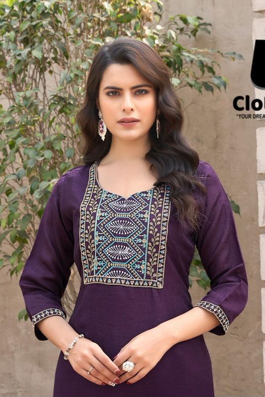 Stylish Dark Wine Kurti – Perfect for Traditional & Modern Look