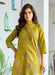 Olive Green Geometric & Floral Printed Kurti