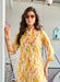 Sunshine Yellow & Pink Floral Printed Kurti